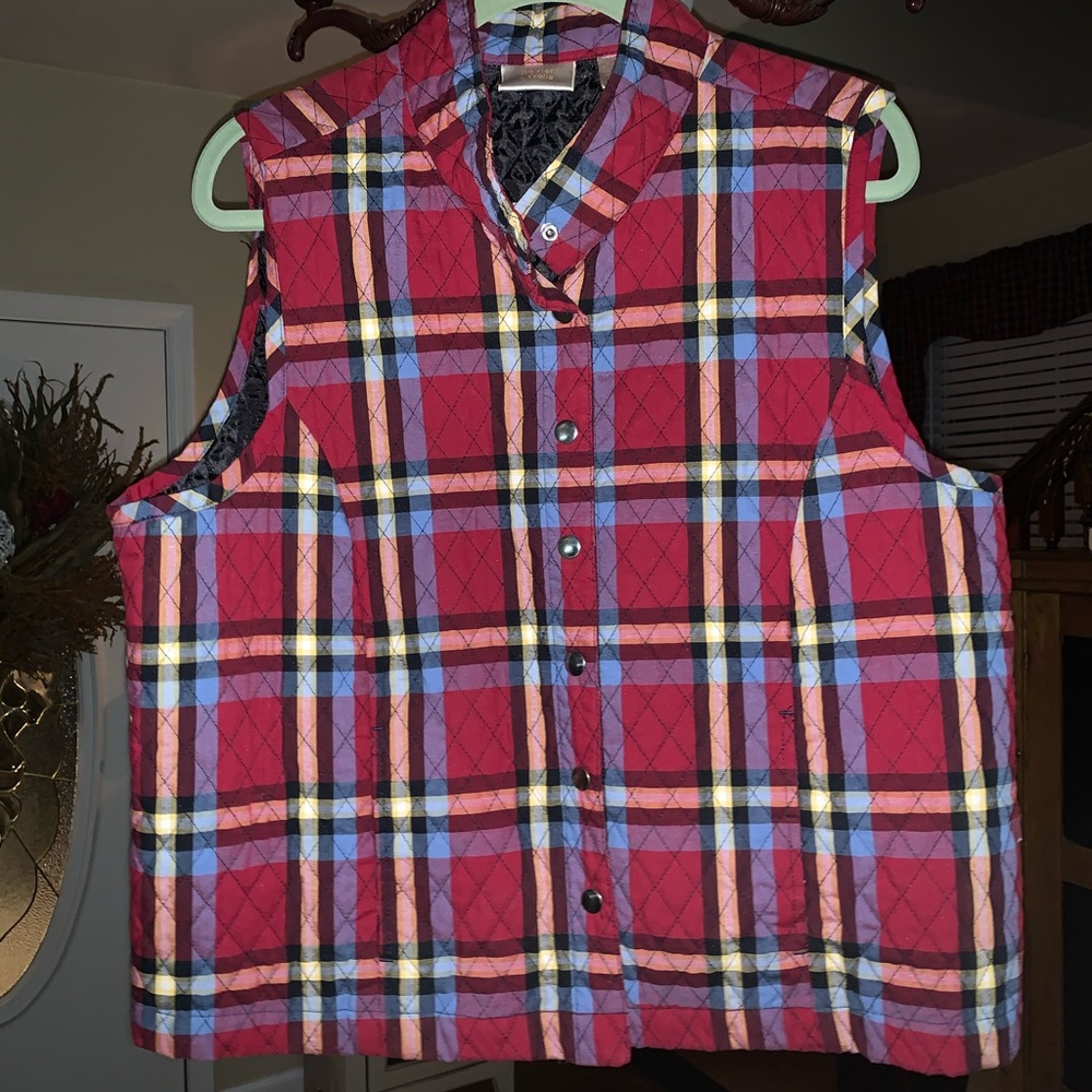 Super cute lightweight plaid vest